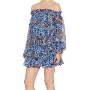CAROLINE CONSTAS for INTERMIX BLUE MINI DRESS